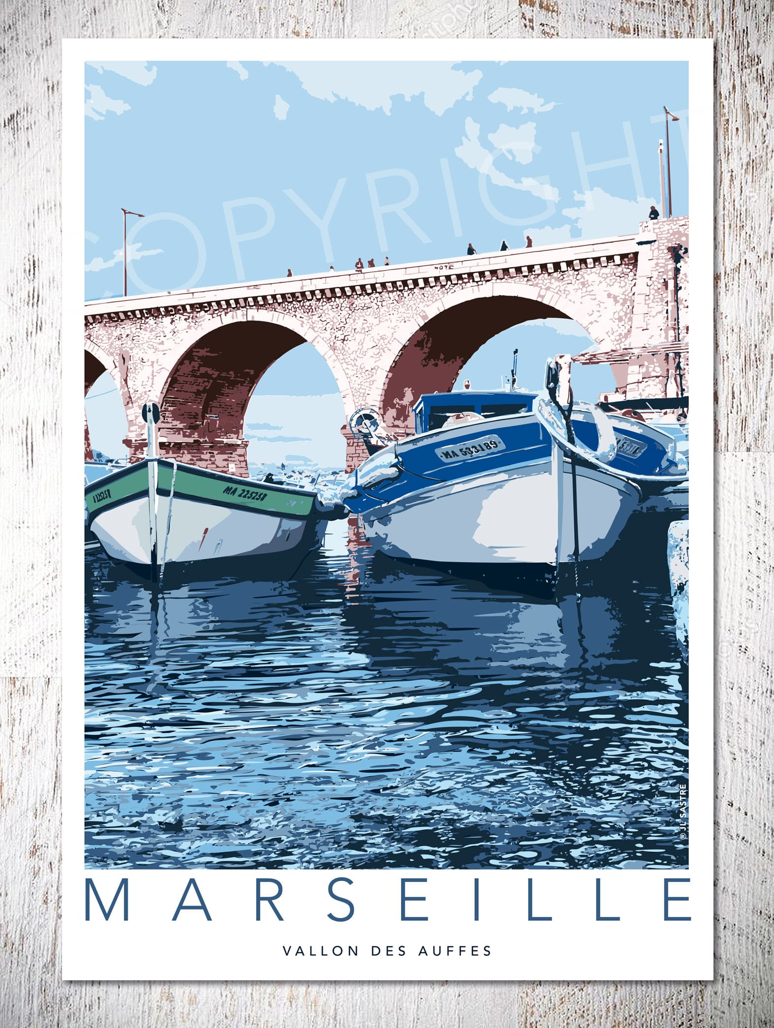 Affiche Marseille - Vallon des Auffes - Va Te Faire Encadrer